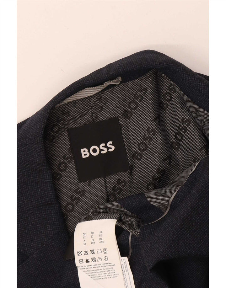 Hugo Boss Herre 2-knaps blazerjakke UK 52 XL Marineblå Uld