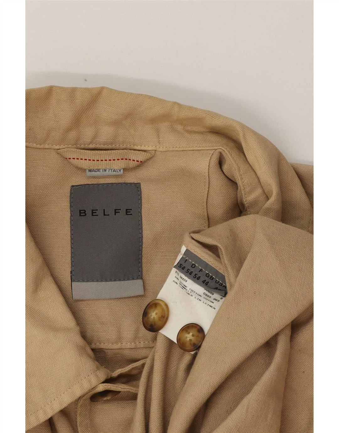Belfe Herre Utility Jacket UK 44 2XL Beige Bomuld