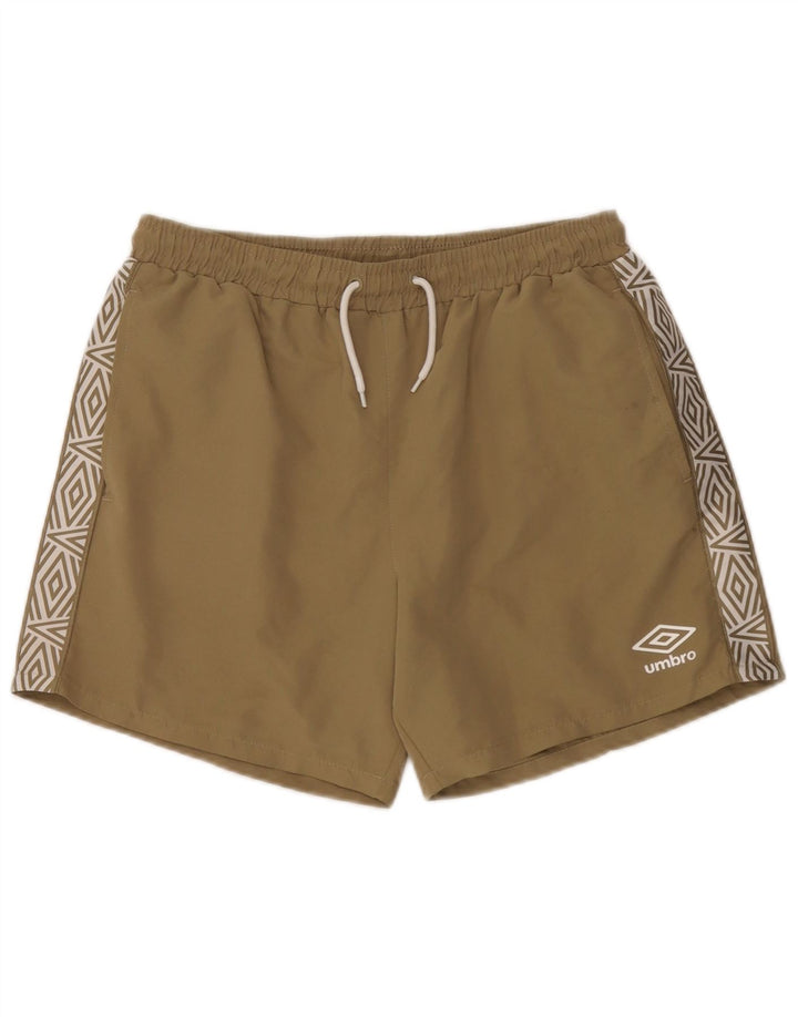 Umbro Herre grafiske badeshorts Large Khaki Colourblock Polyester