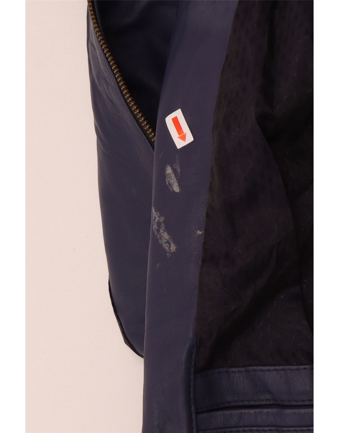 Vintage dame bomber læderjakke UK 14 Medium Navy Blue