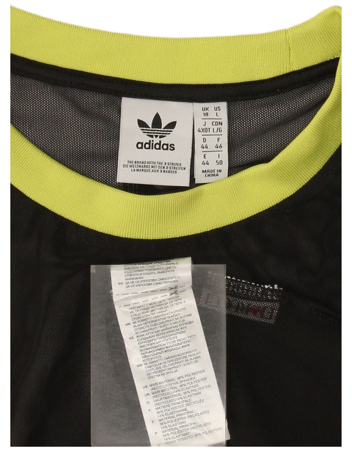 Adidas Dame T-Shirt Top UK 18 XL Sort Polyester