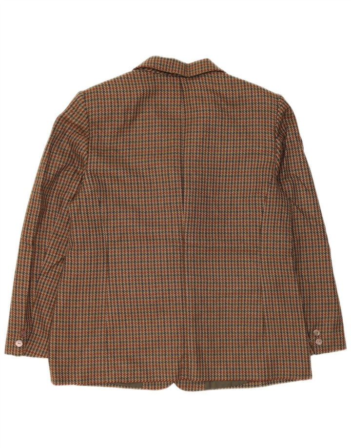 Vintage dame 2-knaps blazerjakke UK 14 Medium Green Houndstooth