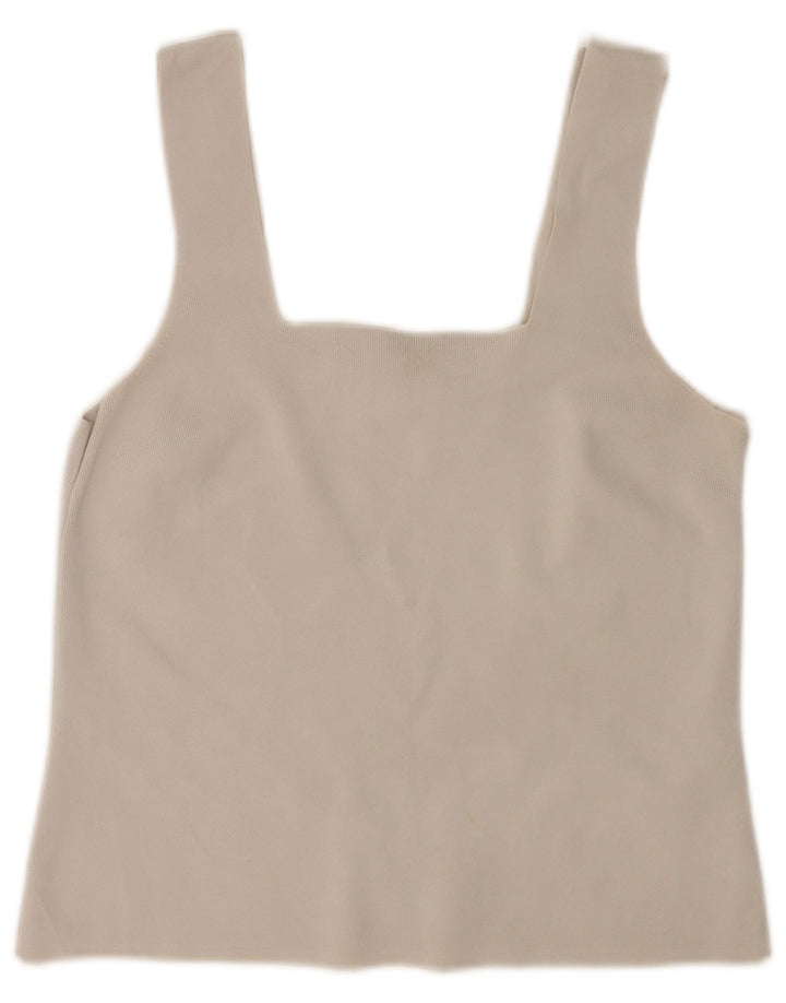 Reiss Womens Crop Cami Top UK 14 Large Off White Viscose