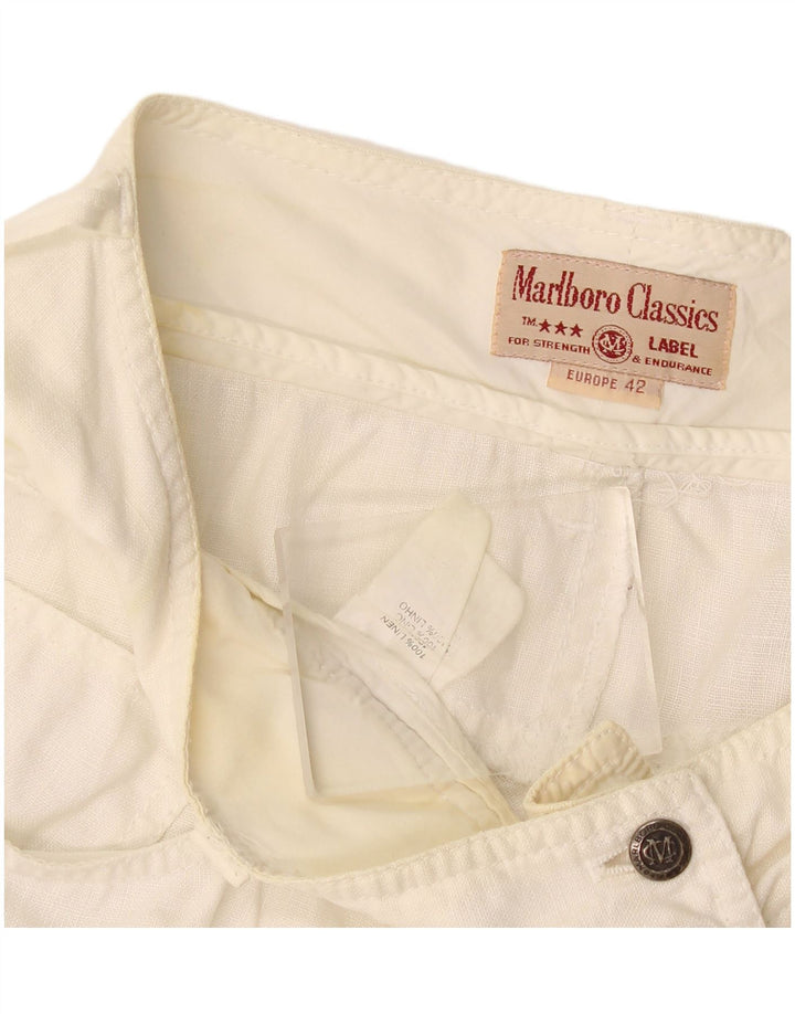Marlboro Classics Dame A-Line nederdel EU 42 Large W30 White Linen