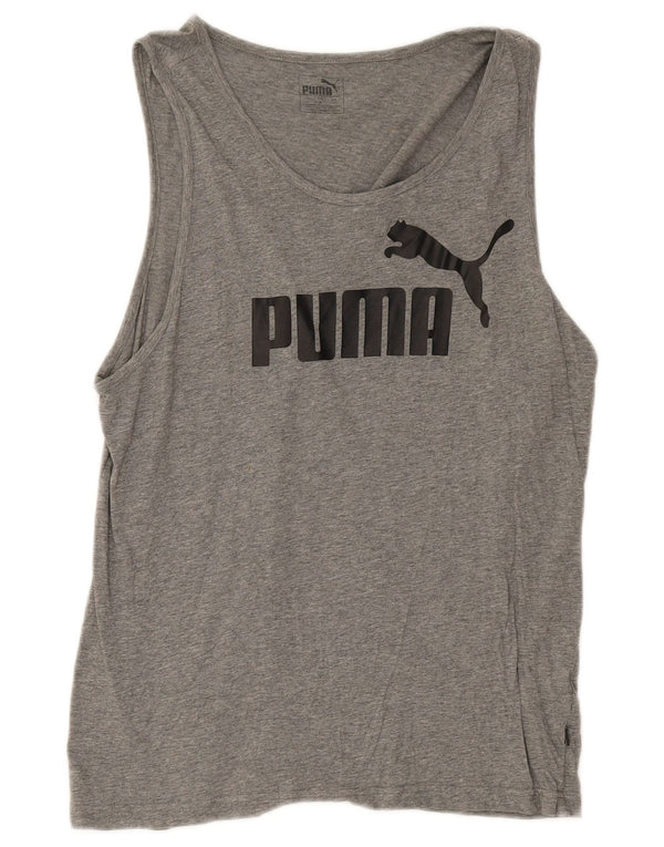 Puma Herre Grafisk Vest Top Medium Grå Flecked