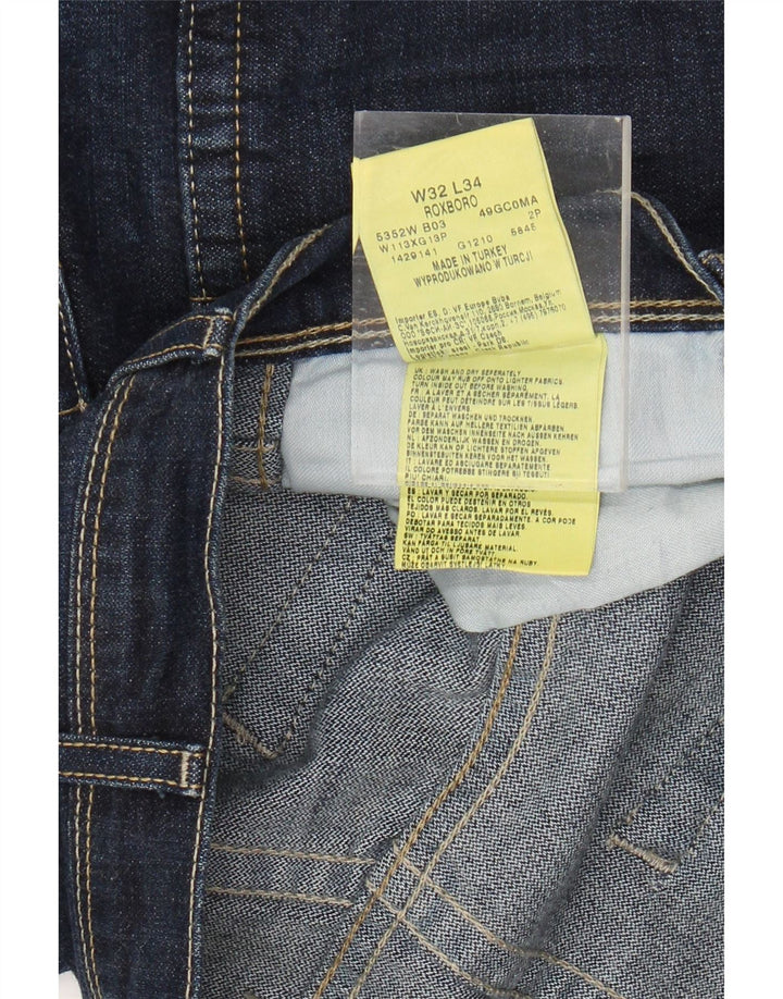 WRANGLER Herre Roxboro Straight Jeans W32 L34 Blå Bomuld