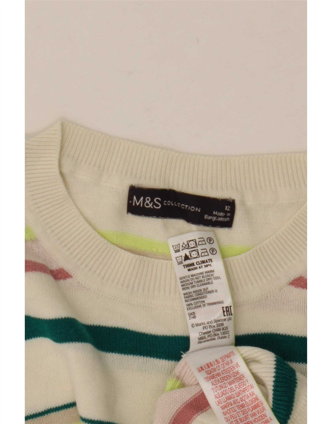 Marks & Spencer Dame sweater med rund hals DK 12 Medium Flerfarvet