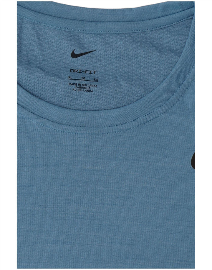 Nike Herre Dri Fit T-Shirt Top XL Blå Polyester
