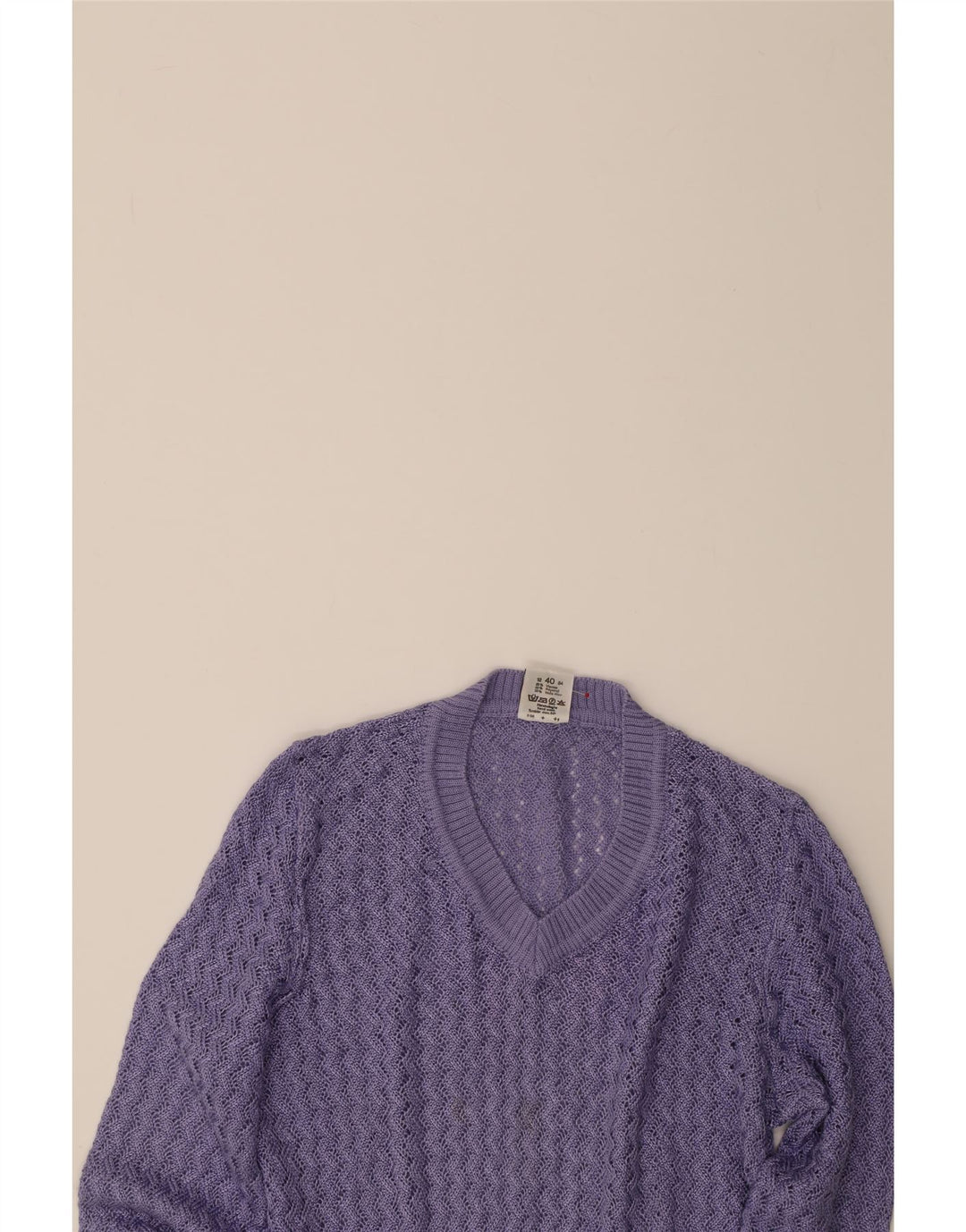 LUCIA Womens V-Neck Jumper Sweater UK 12 Medium Purple Viscose Vintage Lucia and Second-Hand Lucia from Messina Hembry 
