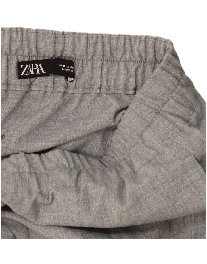 Zara Straight Cropped Bukser Small W26 L24 Grå