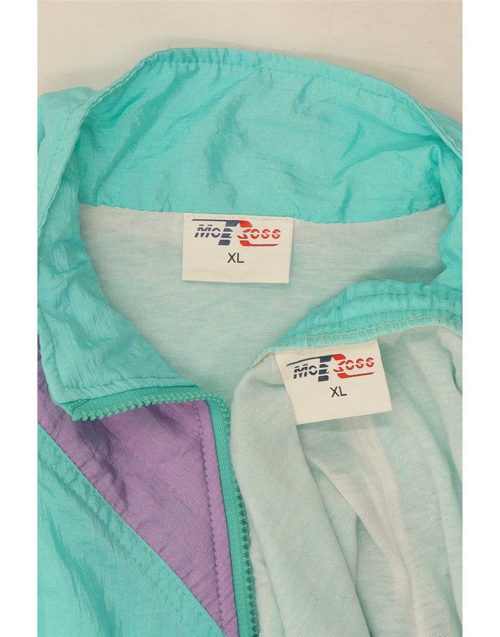 MC Ross Herre fuld træningsdragt XL Turkis Colourblock Nylon
