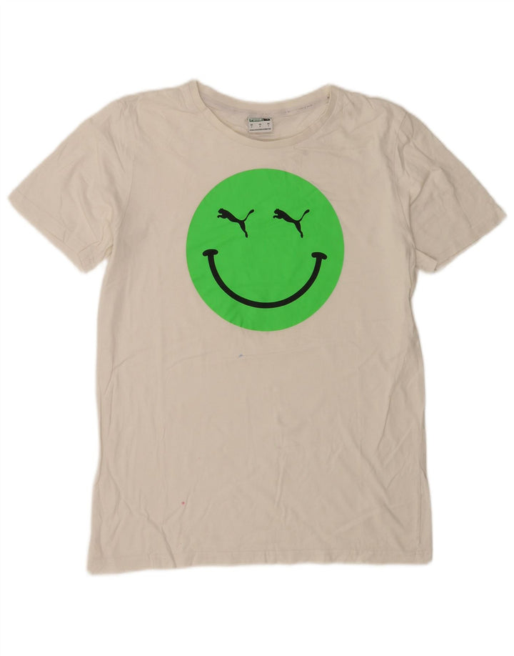 Puma Herre Grafisk T-Shirt Top Lille Hvid