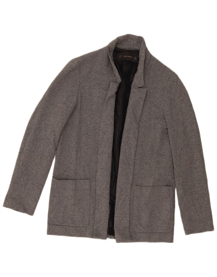 Zara Womens Open Oversized Blazer Jacket UK 6 XS Grå Viscose