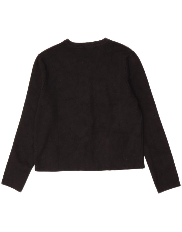 Zara Womens Crop Cardigan Sweater UK 12 Medium Black