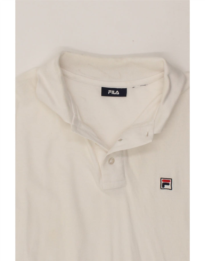 FILA Mens Polo Shirt Large White Cotton Vintage Fila and Second-Hand Fila from Messina Hembry 