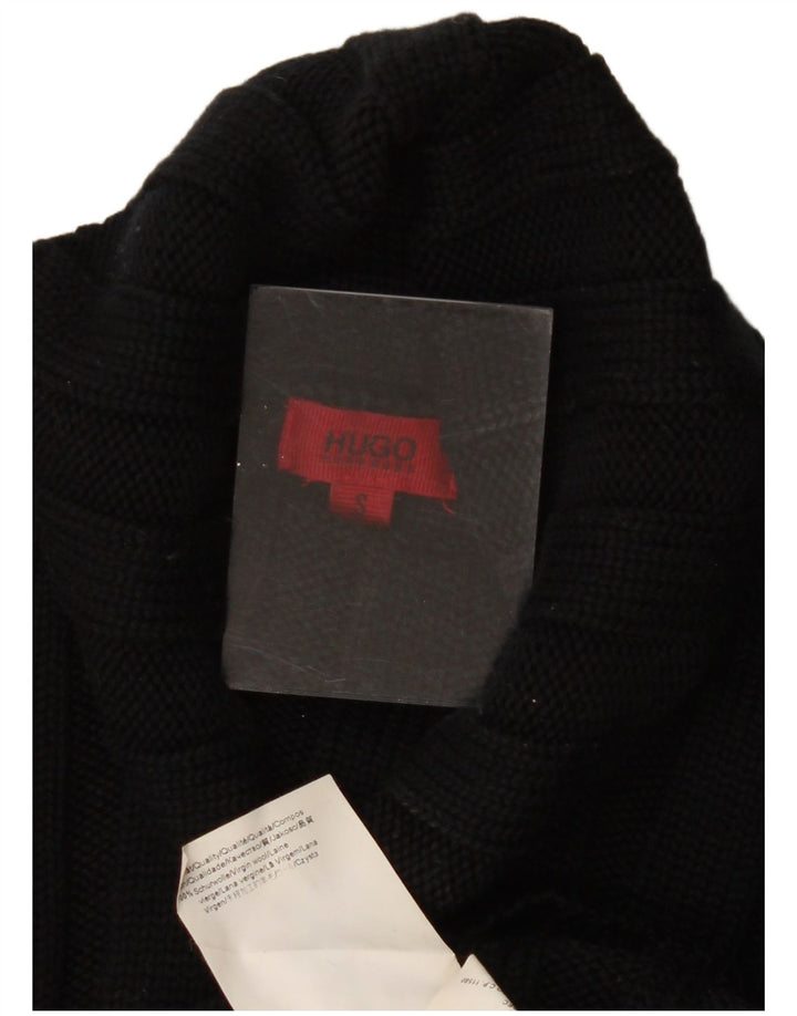Hugo Boss Dame Roll Neck Jumper Sweater UK 8 Small Black Wool