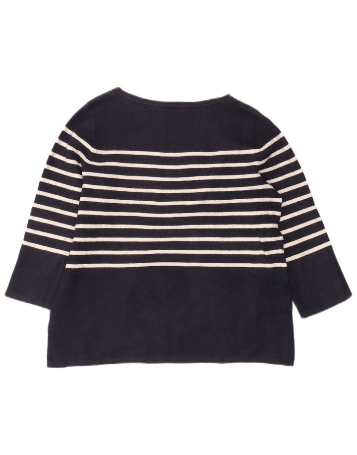 CREW CLOTHING Dame Boat Neck Jumper Sweater UK 14 Medium Navy Blue