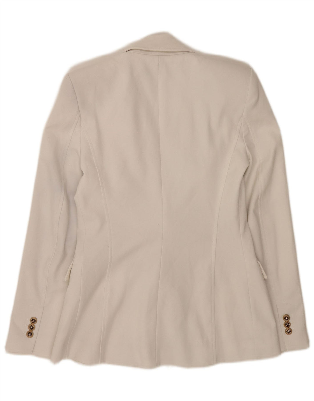 Zara Dame Dobbeltradet Blazer Jacket UK 6 XS Hvid Polyester