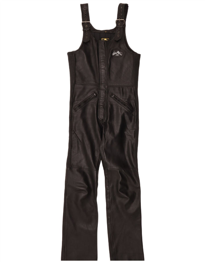 Vintage Herre Læder Jumpsuit IT 52 Large W34 L34 Sort