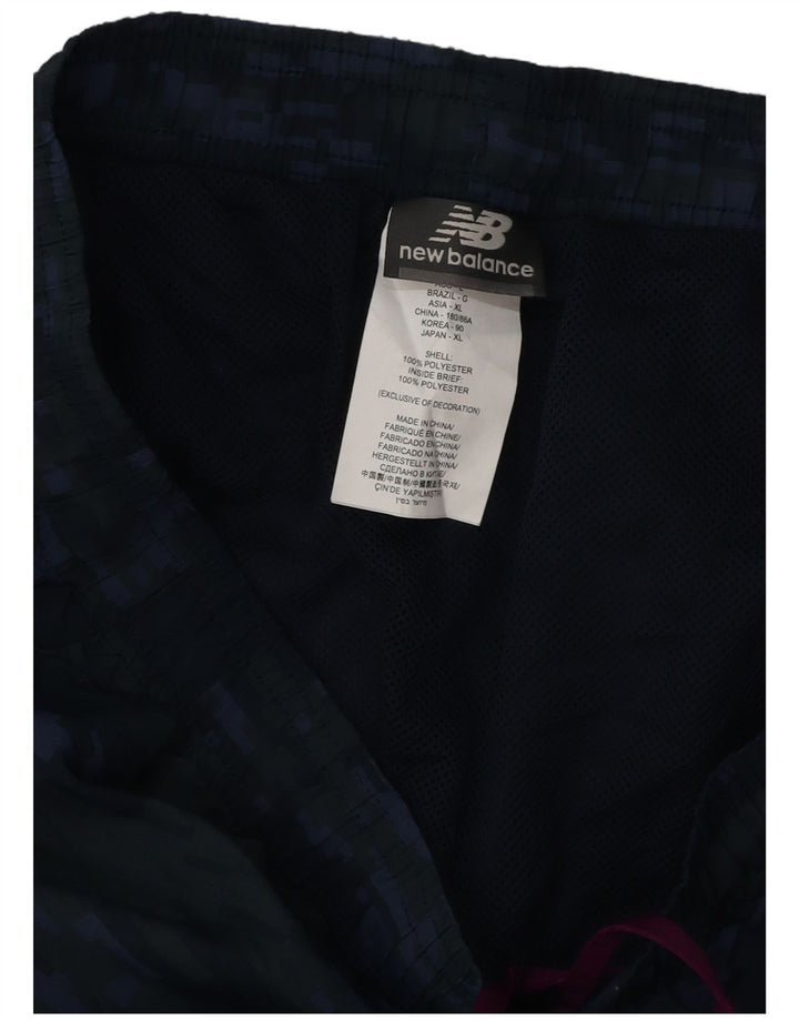 New Balance Badeshorts til mænd Large Navy Blue Camouflage Polyester