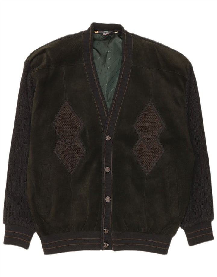WESTBURY Cardigan sweater til mænd Stor grøn Argyle/Diamond Acryl Classic