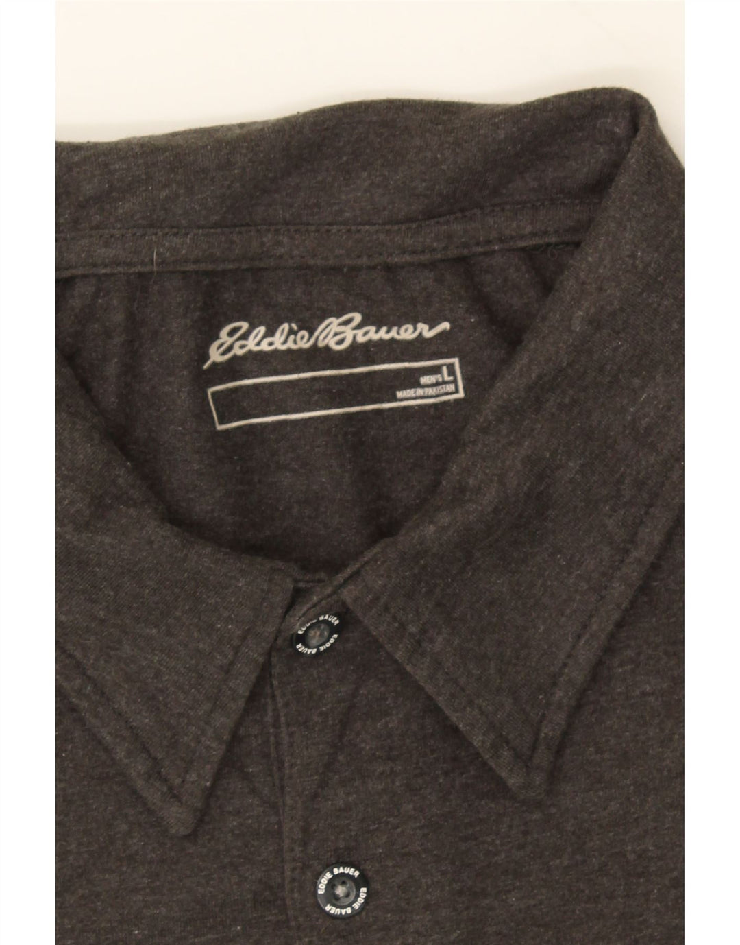 EDDIE BAUER Mens Polo Shirt Large Grey Cotton Vintage Eddie Bauer and Second-Hand Eddie Bauer from Messina Hembry 