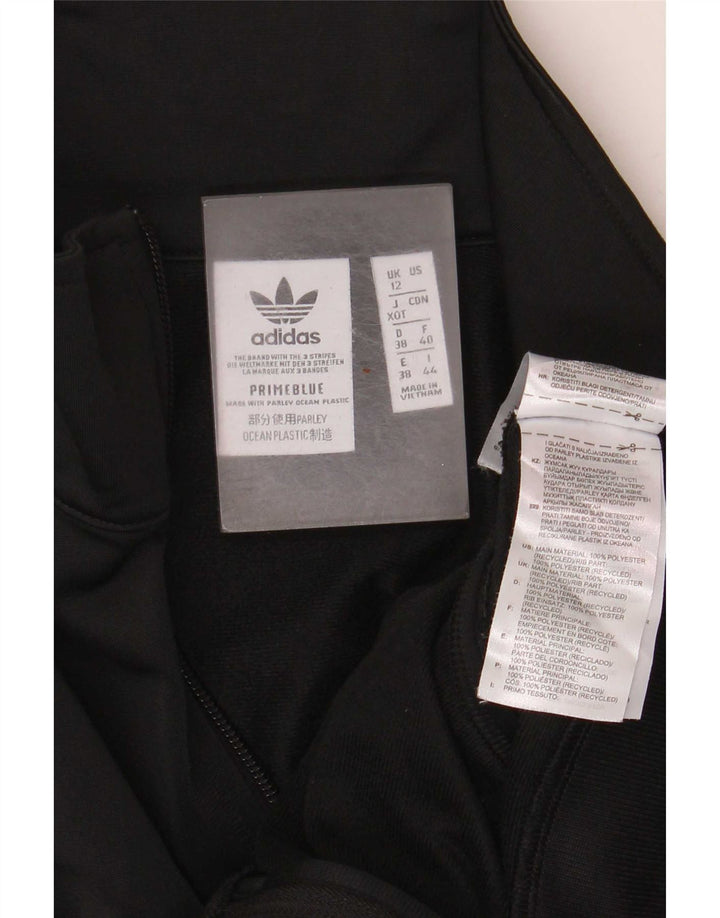 Adidas Womens Crop træningsdragt Topjakke UK 12 Medium Sort Polyester