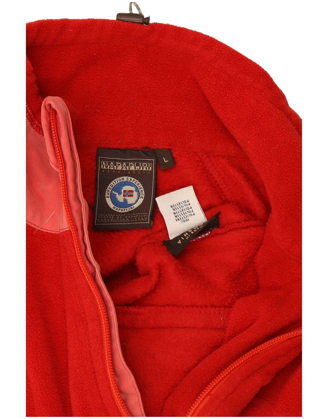 Napapijri Dame Fleecejakke UK 16 Stor Rød Polyester