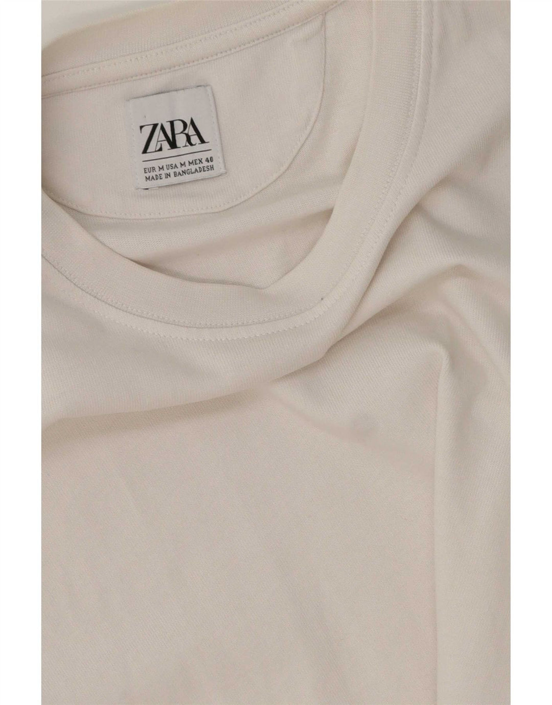 Zara Herre T-Shirt Top Medium Hvid