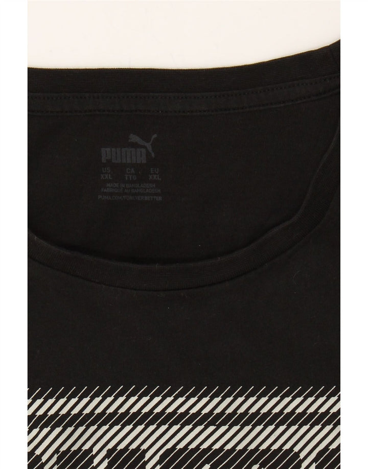 PUMA Mens Graphic T-Shirt Top 2XL Black Cotton Vintage Puma and Second-Hand Puma from Messina Hembry 
