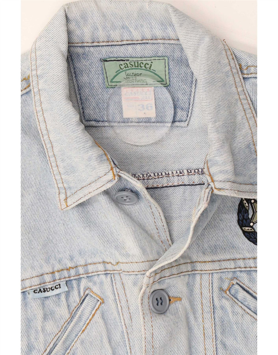 Casucci drenge grafisk denim Gilet 9-10 år blå bomuld