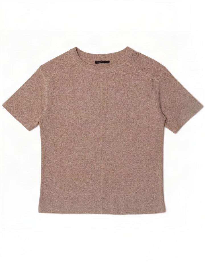 Marks & Spencer T-shirt top til kvinder UK 12 Medium Beige Viscose