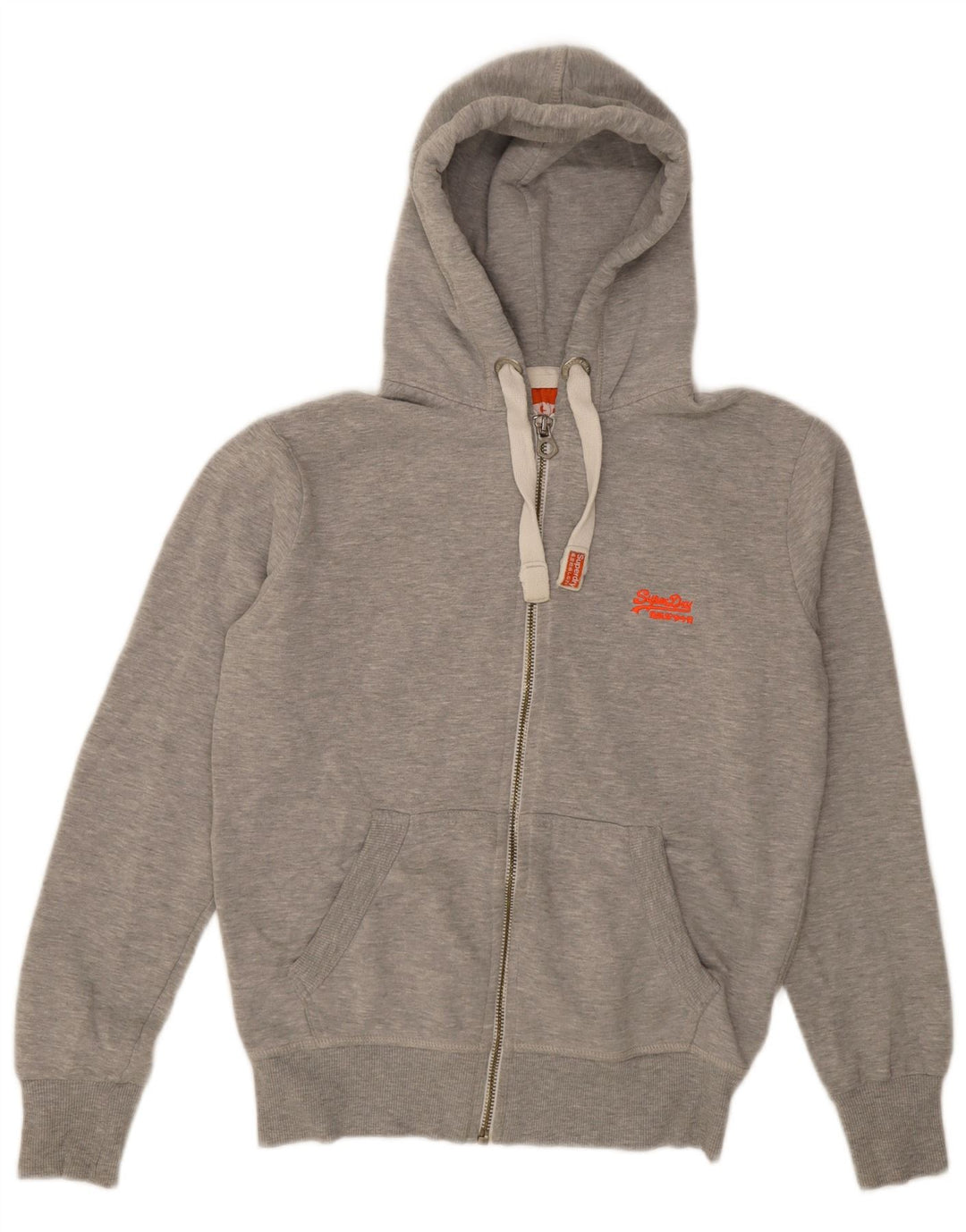 Superdry Hættetrøje med lynlås til mænd mellemgrå flækket bomuld