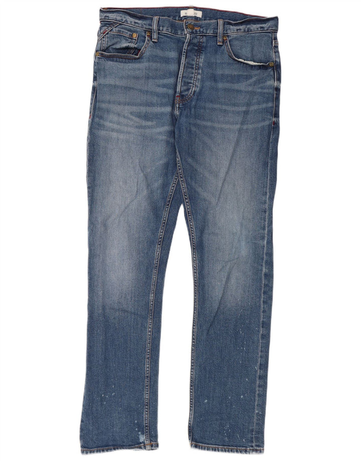 White Stuff Herre Distressed Slim Jeans W34 L31 Blå Bomuld
