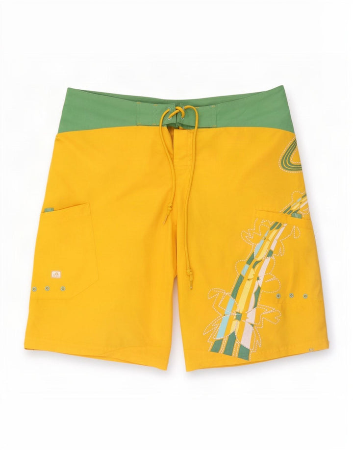 Adidas grafiske badeshorts til mænd Medium Gul Colourblock Polyester