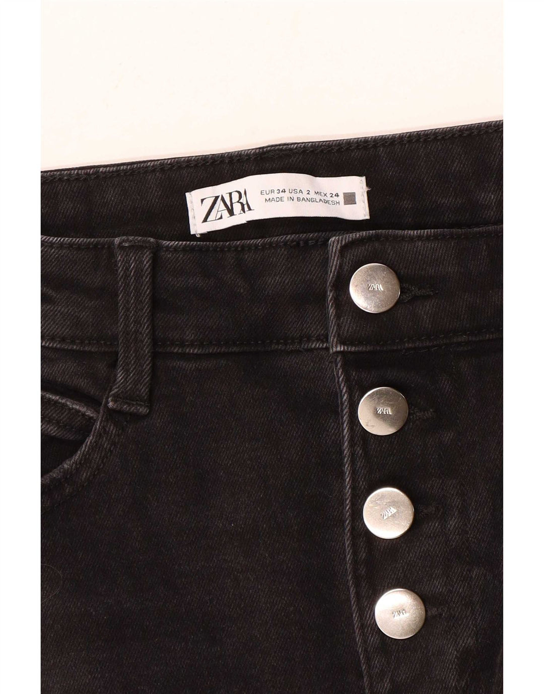 Zara Dame Flared Jeans EU 34 2XS W24 L31 Sort