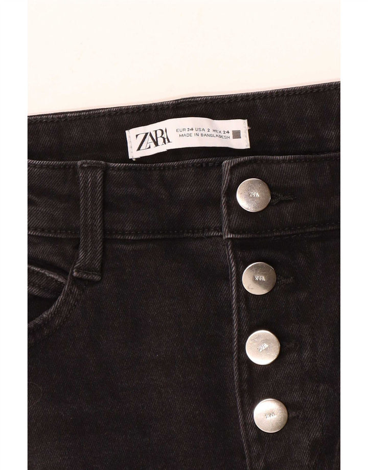 Zara Dame Flared Jeans EU 34 2XS W24 L31 Sort