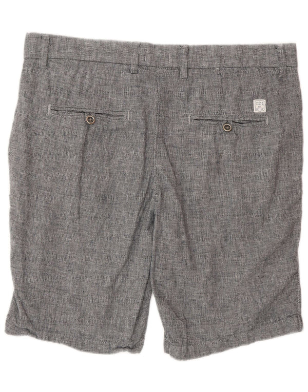 Jack & Jones Herre Chino Shorts Large W34 Navy Blue Chevron Linen