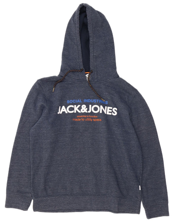 Jack & Jones Grafisk hættetrøje til mænd XL marineblå bomuld