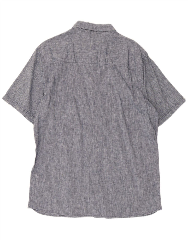 Fat Face Herre Kortærmet Classic Fit Shirt Medium Blue Linen