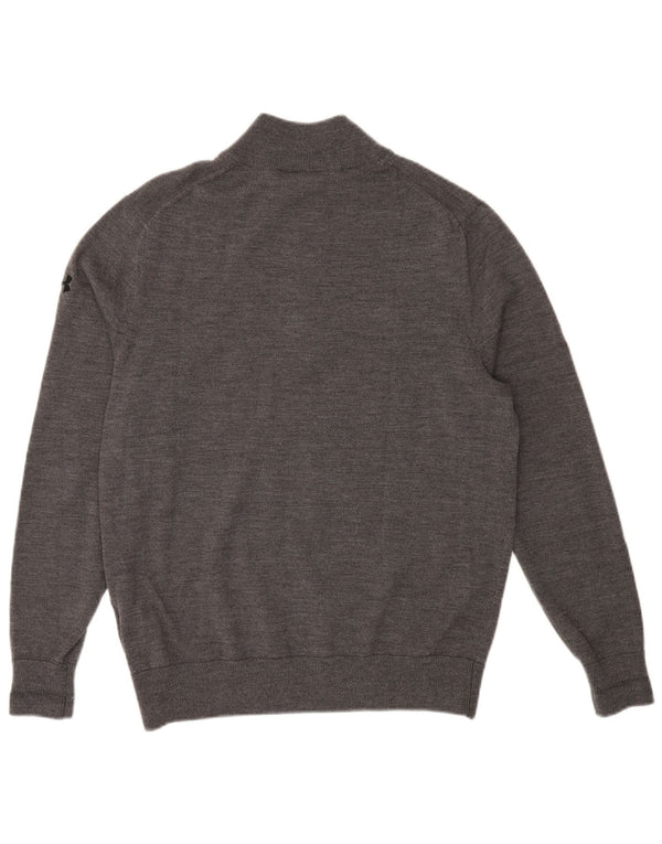 UNDER ARMOR Herre høj grafisk lynlås-hals sweater mellemgrå