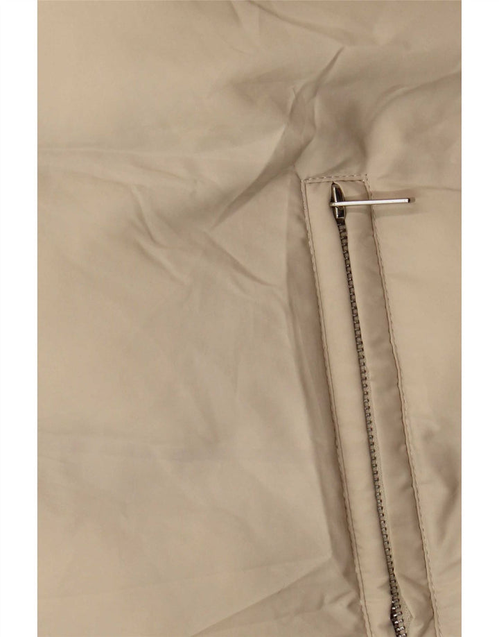 Zara Longline hættetrøje polstret Gilet UK 14 Medium Beige Polyester