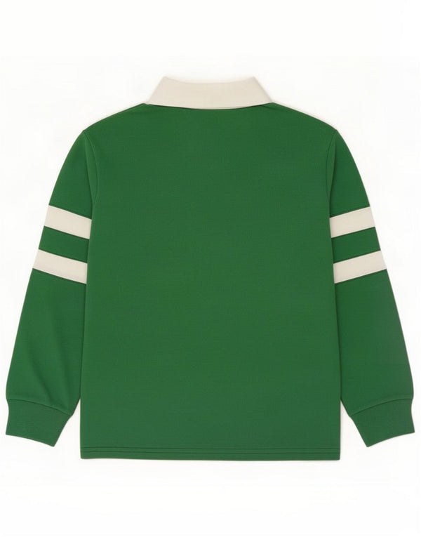 Benetton drenge grafisk rugby poloshirt 7-8 år Medium Grøn Farveblok