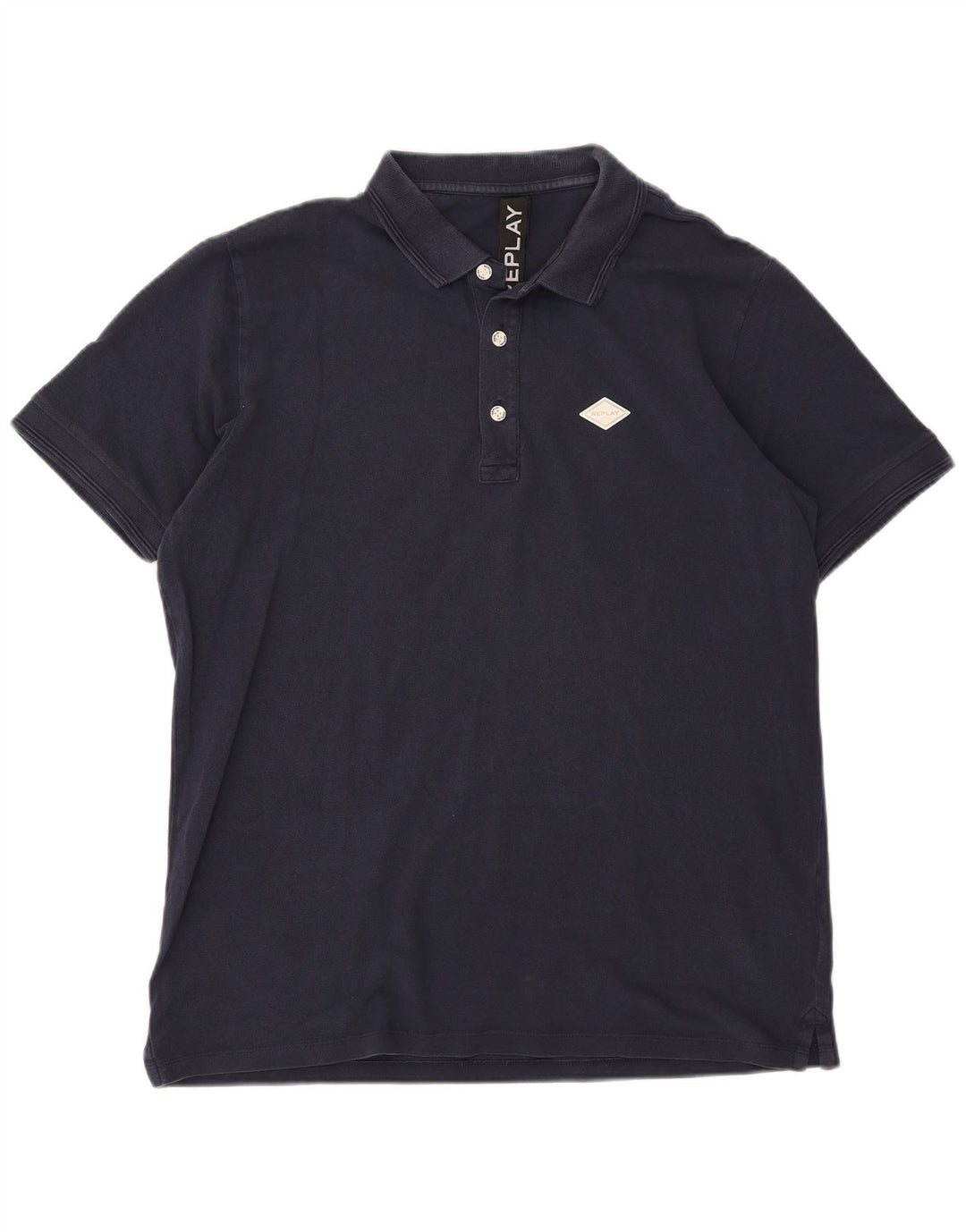 Replay herre polo skjorte 2XL marineblå bomuld