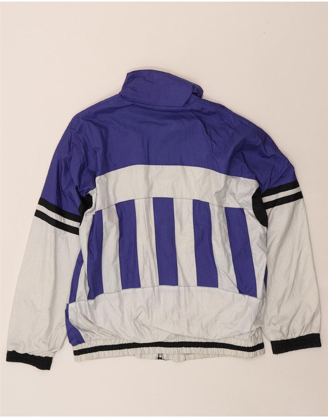 VINTAGE Mens Bomber Jacket UK 38 Medium Blue Colourblock Vintage Vintage and Second-Hand Vintage from Messina Hembry 