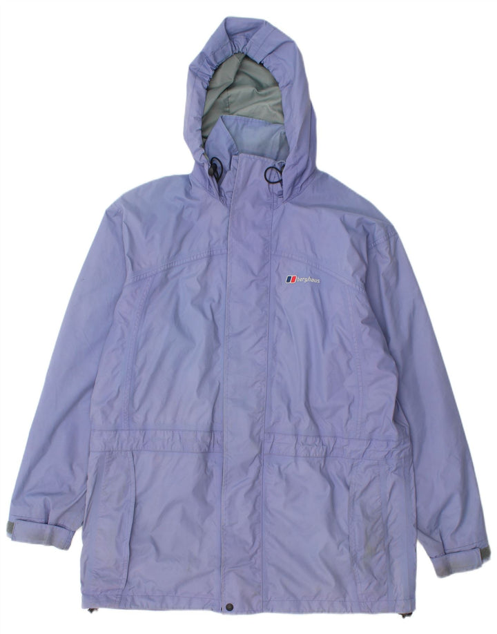 Berghaus Dame Oversized Hætte Regnjakke UK 12 Medium Lilla Nylon