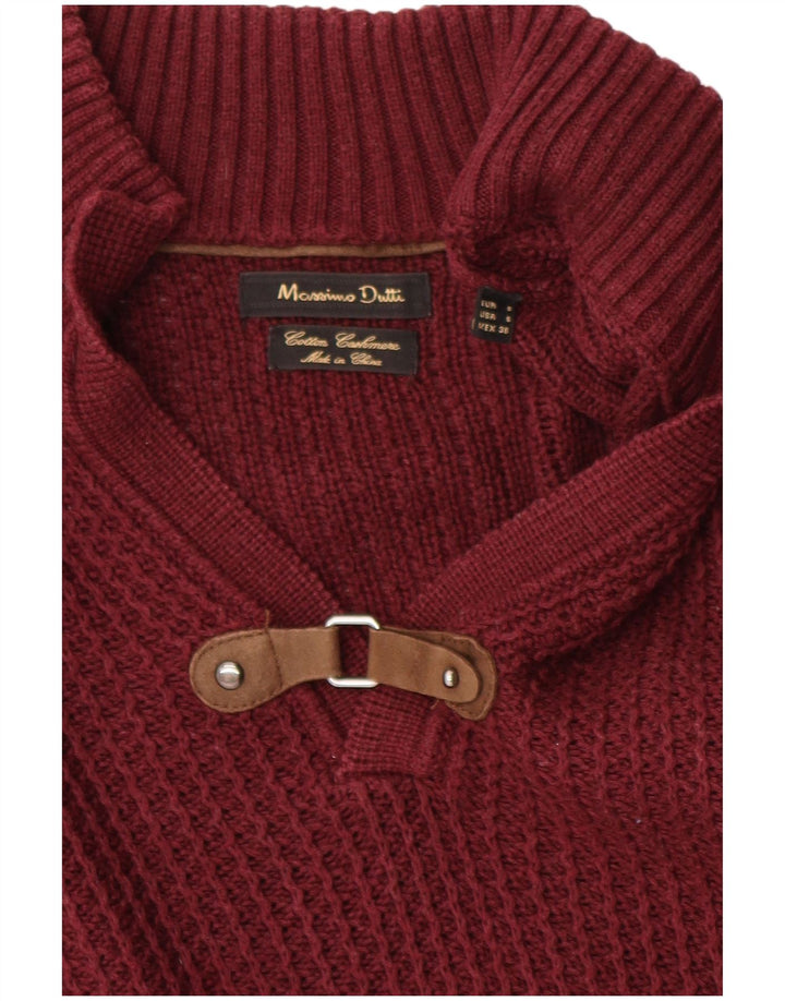 Massimo Dutti Herre Turtle Neck Jumper Sweater Lille Bourgogne Bomuld