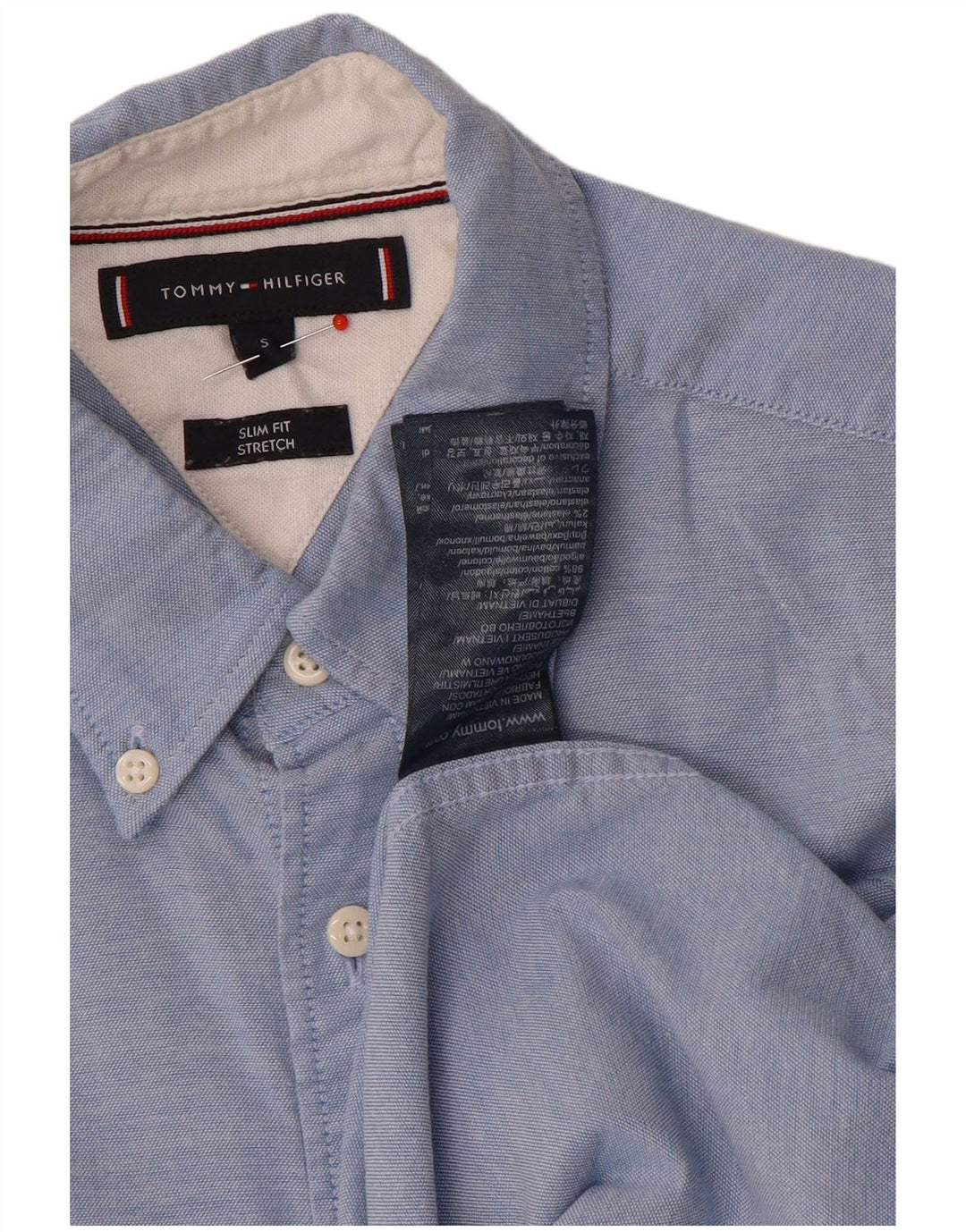 Tommy Hilfiger Herre Slim Fit skjorte lille blå bomuld