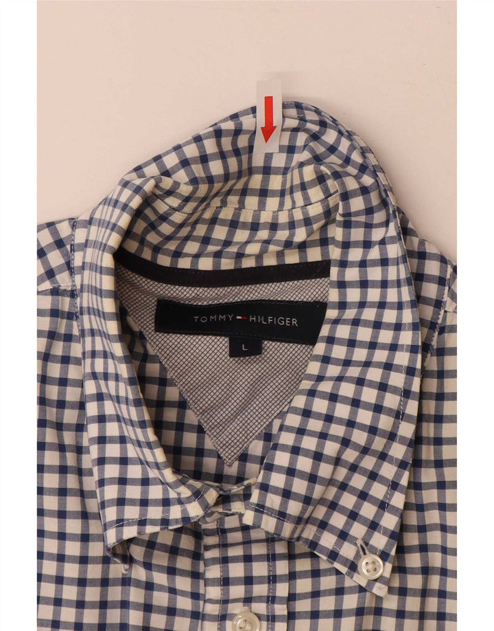 Tommy Hilfiger Herreskjorte Stor Blå Gingham Bomuld