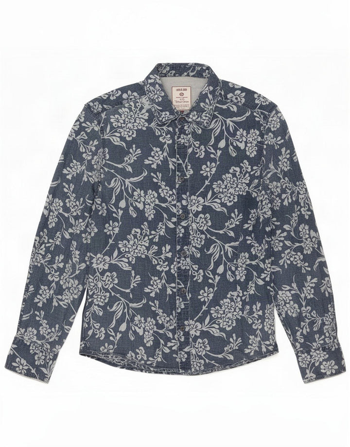 Jack & Jones Herreskjorte Medium Blue Floral Linen